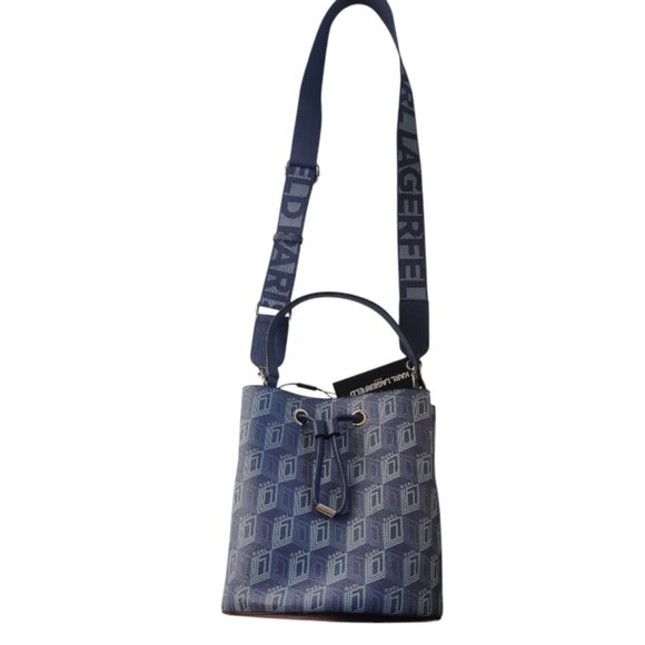 Karl Lagerfeld Paris Adele Bucket Bag Indigo Blue - Picture 7 of 8
